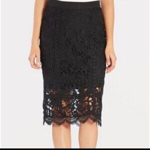 Sunday in Brooklyn Black Lace Skirt Knee Length L Nite Out Whimsigoth Siren
